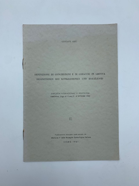 Definizione di concrezioni e di ghiaccio in grotta . Definitionen bei konkretionen und hoehlensis
